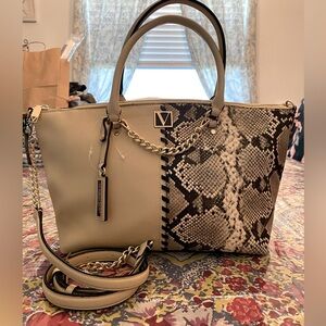 Victoria’s Secret Cream & Snakeskin Print Bag